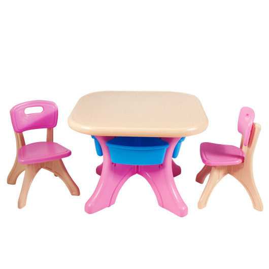 In Outdoor 3-Piece Plastic Children Play Table & Chair Set Discount