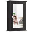 Bathroom Wall Cabinet with Single Mirror Door-Brown Fashion