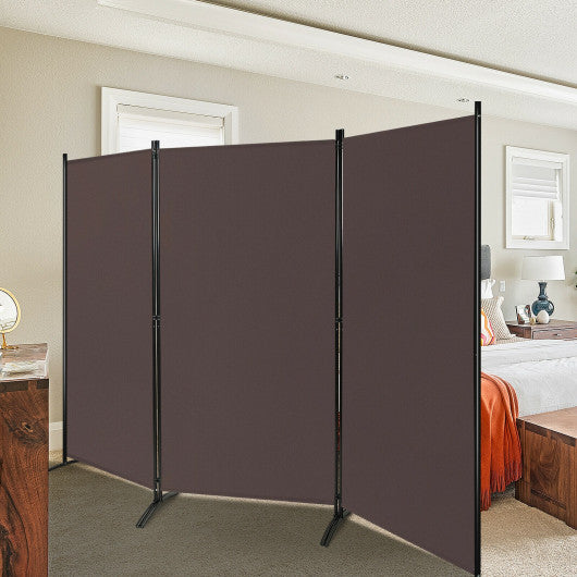 3-Panel Room Divider Folding Privacy Partition Screen for Office Room-Brown Online Hot Sale