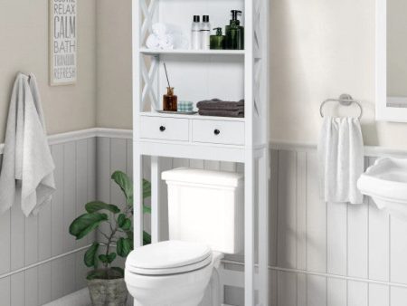 Toilet Space Saver Bathroom Organizer Storage Shelf with Drawers For Sale