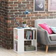 2-Tier Side End Table with Storage Shelves -White Sale