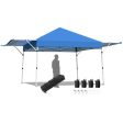 17 Feet x 10 Feet Foldable Pop Up Canopy with Adjustable Instant Sun Shelter-Blue Fashion