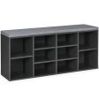 10-Cube Organizer Shoe Storage Bench with Cushion for Entryway-Gray For Discount