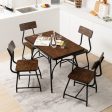 2 Pieces Modern Dining Room Side Chairs with Metal Frame-Brown Hot on Sale