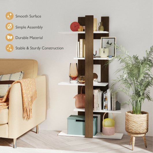 5-Tier Freestanding Bookshelf with Anti-Toppling Device Online Hot Sale