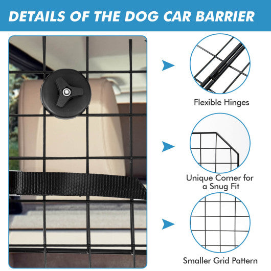 Folding Pet Divider Gate with 2 Straps and 2 Screw Caps for SUV Cheap