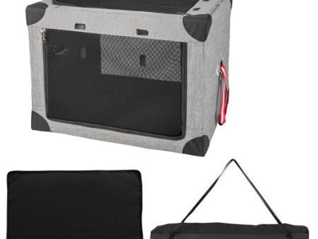 M L XL 3-Door Dog Crate with Removable Pad and Metal Frame-L Online now