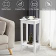 2-Tier Nightstand End Side Wooden Legs Table for Bedroom-White Online