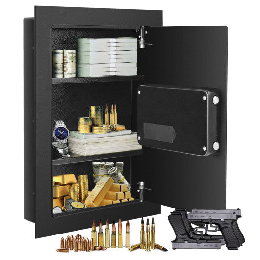 Digital Flat Recessed Wall Safe Security Lock Gun Cash Box-Black Online