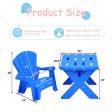 3-Piece Plastic Children Table Chair Set-Blue Discount