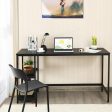 47  55  Computer Desk Office Study Table Workstation Home with Adjustable Shelf Black-L Fashion