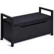 34.5 —15.5 —19.5 Inch Shoe Storage Bench with Cushion Seat for Entryway-Black Sale