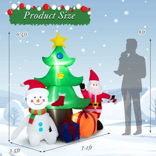 7.2 Feet Inflatable Lighted Christmas Decoration Tree with Santa Claus on Sale