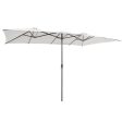 15 Feet Double-Sized Patio Umbrella with Crank Handle and Vented Tops-Beige Online Hot Sale