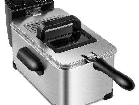 3.2 Quart Electric Stainless Steel Deep Fryer with Timer on Sale