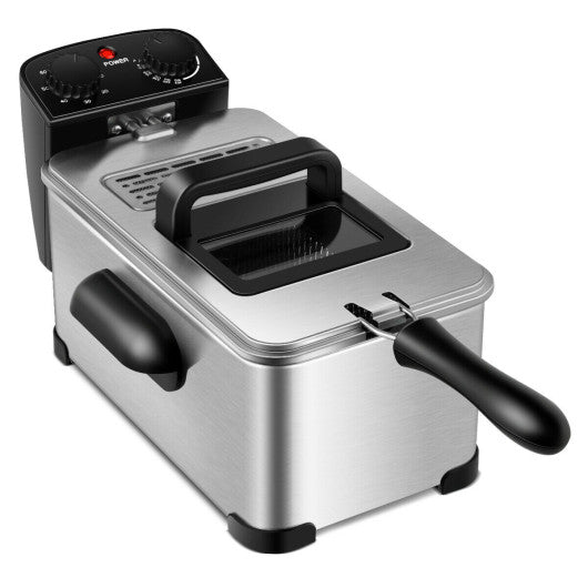 3.2 Quart Electric Stainless Steel Deep Fryer with Timer on Sale