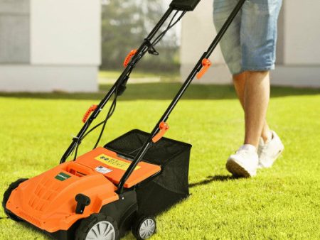 13 Inch 12 Amp Electric Scarifier with Collection Bag and Removable Blades-Orange Supply