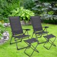 4 Pieces Patio Adjustable Back Folding Dining Chair Ottoman Set-Gray Online Hot Sale