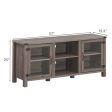 TV Stand Entertainment Center for TVs up to 65 Inch with Storage Cabinets-Gray on Sale