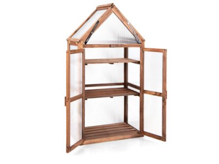 Cold Frame Mini Wooden Greenhouse for Vegetable and Flower-Brown Online Hot Sale