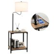 360° Rotatable Floor Lamp with End Table and USB Charging Ports Online now