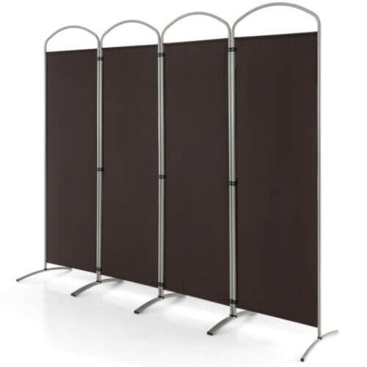 6.2Ft Folding 4-Panel Room Divider for Home Office Living Room -Brown Fashion