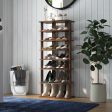 7 Tiers Vertical Shoe Rack for Front Door-Rustic Brown on Sale