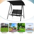 2-Seat Outdoor Canopy Swing with Comfortable Fabric Seat and Heavy-duty Metal Frame-Black Online