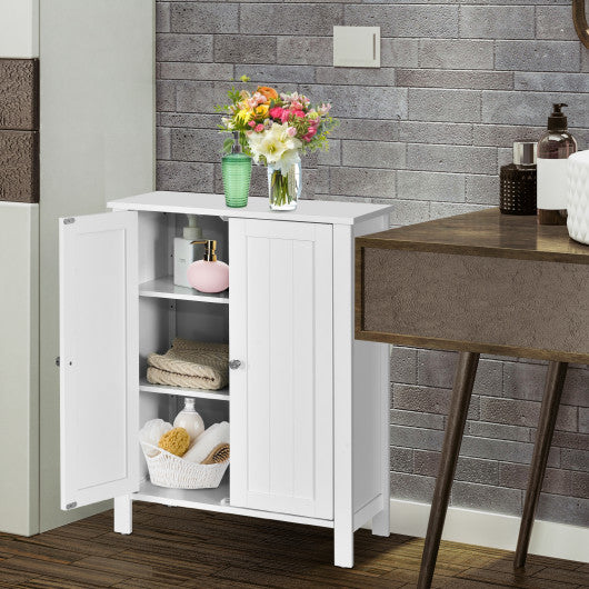 2-Door Bathroom Floor Storage Cabinet with Adjustable Shelf For Cheap