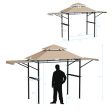 13.5 x 4 Feet Patio BBQ Grill Gazebo Canopy with Dual Side Awnings-Beige Cheap