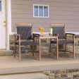 2-Seat Patio Rattan Acacia Wood Chair with Coffee Table Discount