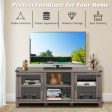 TV Stand Entertainment Center for TVs up to 65 Inch with Storage Cabinets-Gray on Sale