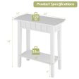 2-Tier Narrow Wood End Table with Storage Shelf for Small Spaces-White on Sale