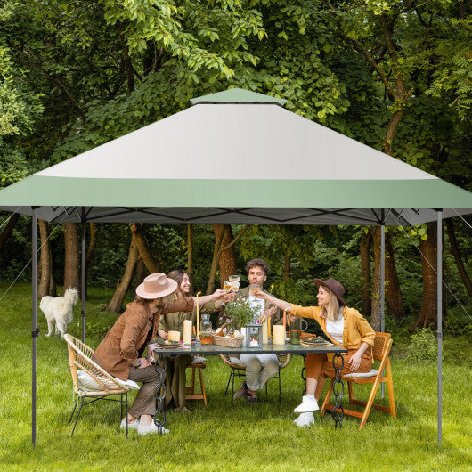 13 x 13 Feet Pop-Up Patio Canopy Tent with Shelter and Wheeled Bag-Gray For Cheap