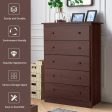 Functional Storage Organized Dresser with 5 Drawer-Brown Supply