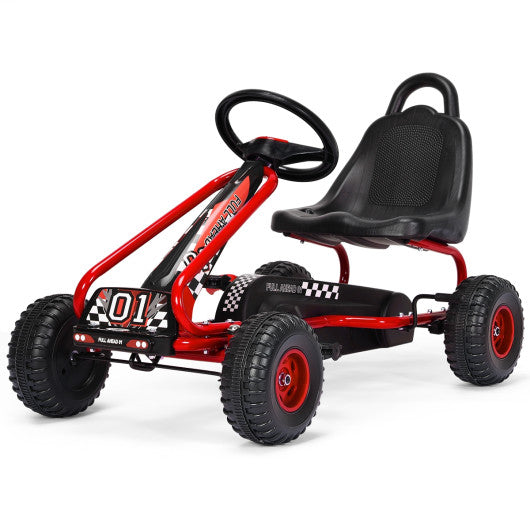 4 Wheel Pedal Powered Ride On with Adjustable Seat-Red Sale