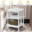 2 Pieces 3-Tier Nightstand with Reinforced Bars and Stable Structure-White Hot on Sale