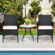 2 Pieces Patio Wicker Chairs with Cozy Seat Cushions on Sale