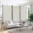 3-Panel Room Divider Folding Privacy Partition Screen for Office Room-White on Sale