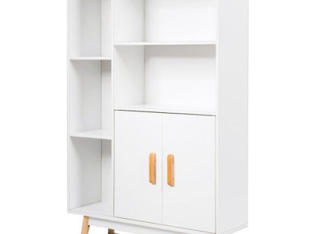 Free Standing Pantry Cabinet with 2 Door Cabinet and 5 Shelves Sale