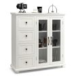 Buffet Sideboard Table Kitchen Storage Cabinet with Drawers and Doors-White Hot on Sale