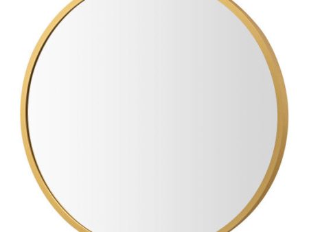 16-inch Round Wall Mirror with Aluminum Alloy Frame-Golden Online now