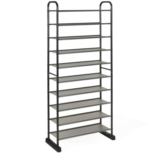 10-Tier Free-Standing Metal Frame Shoe Rack Online