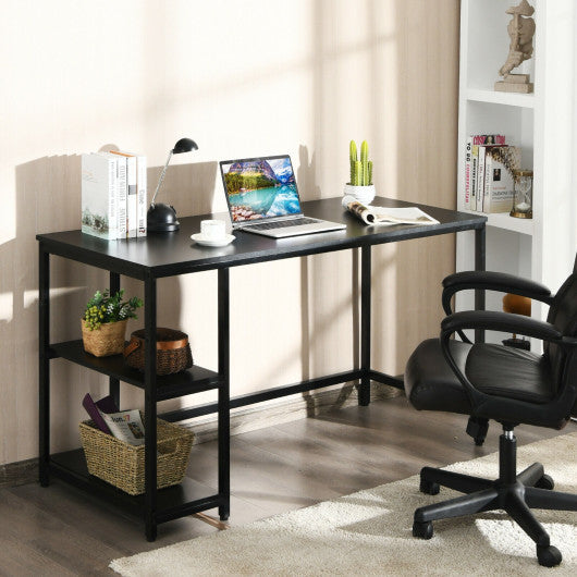 47  55  Computer Desk Office Study Table Workstation Home with Adjustable Shelf Black-L Fashion