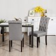 2 Pieces Tufted Dining Chair Set with Adjustable Anti-Slip Foot Pads-Gray Online