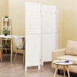 5.6 Ft Tall 4 Panel Folding Privacy Room Divider-White Online