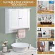 Wall Mounted Bathroom Storage Medicine Cabinet with Towel Bar-White Fashion