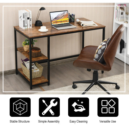 47  55  Computer Desk Office Study Table Workstation Home with Adjustable Shelf Rustic Brown-M on Sale