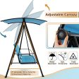 2-Seat Outdoor Canopy Swing with Comfortable Fabric Seat and Heavy-duty Metal Frame-Navy Sale