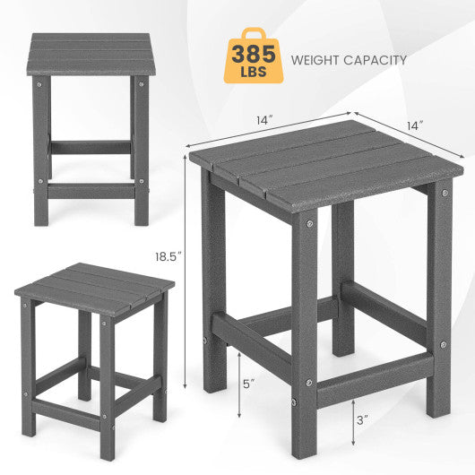 14 Inch Square Weather-Resistant Adirondack Side Table-Gray Cheap